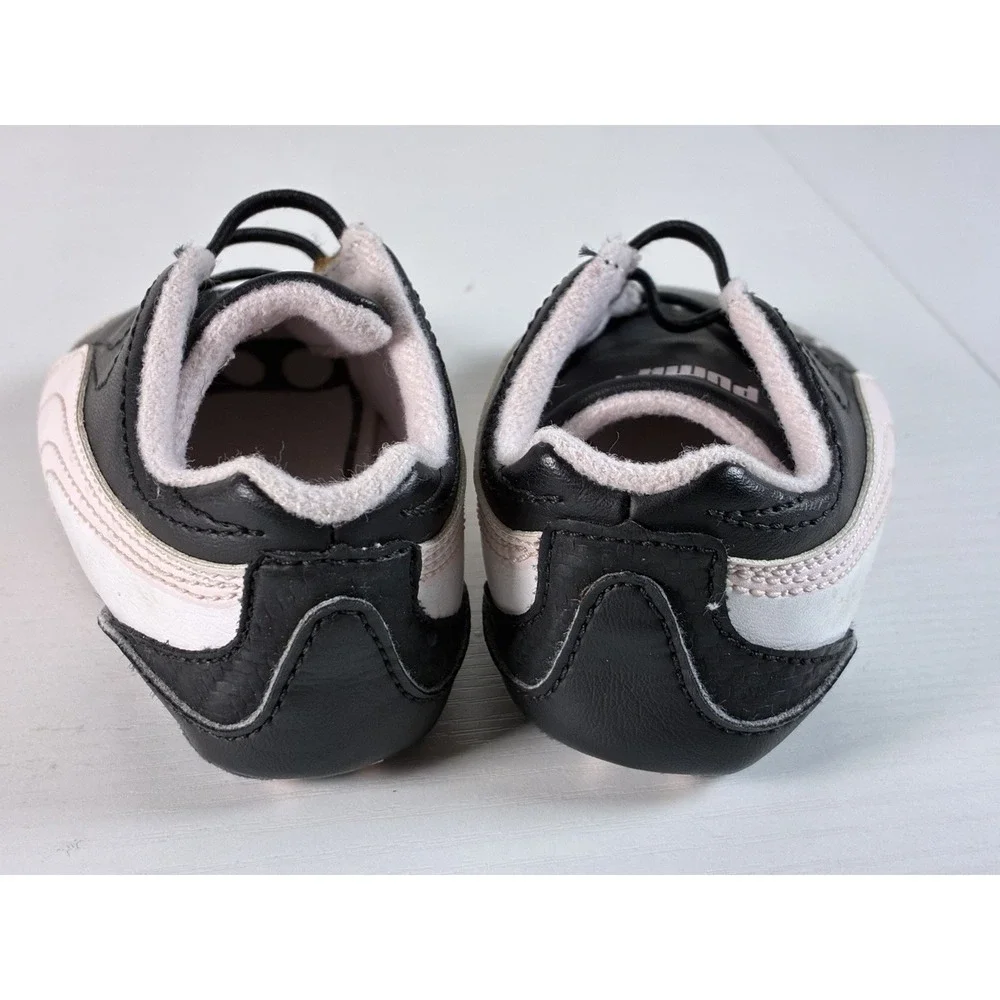 Puma Baby Sneakers size 4 Speed Cat Soft Bottoms Shoes Crib Black Pink